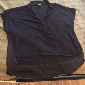Torrid Black Top with Sheer Back Detail
